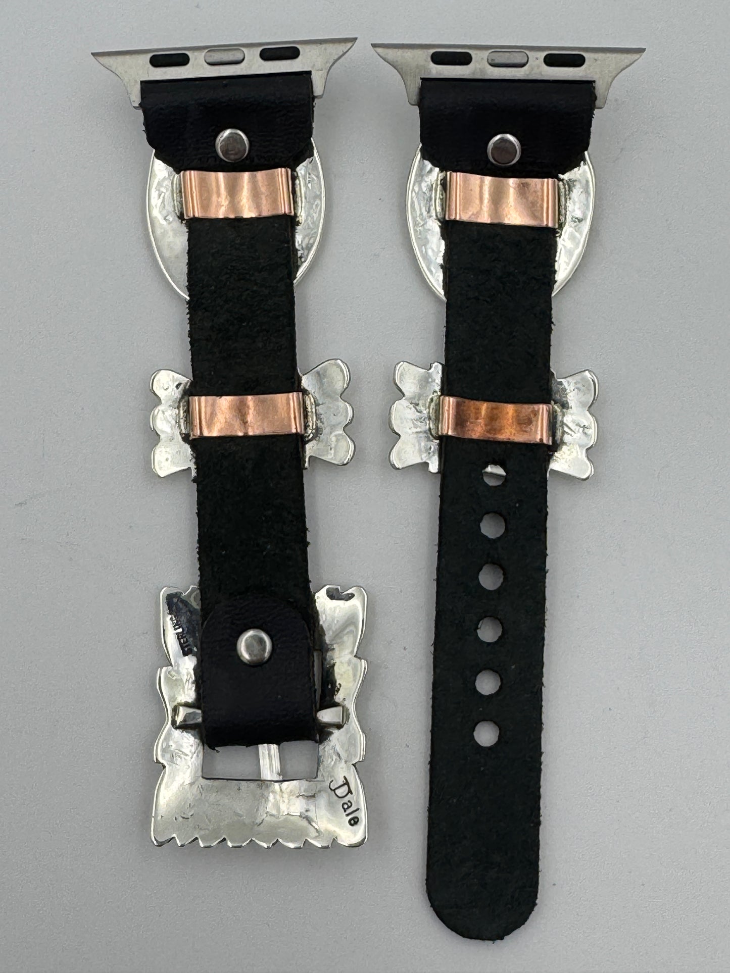 Jeanette Dale 42/44/45mm Sterling Silver Concho Apple Watch Band #52