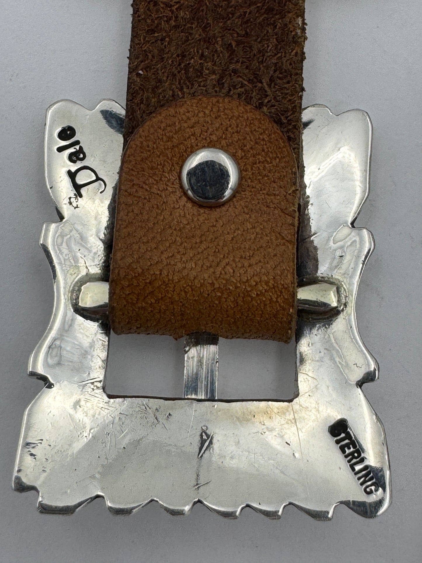 Jeanette Dale 42/44/45mm Sterling Silver Concho Apple Watch Band #53