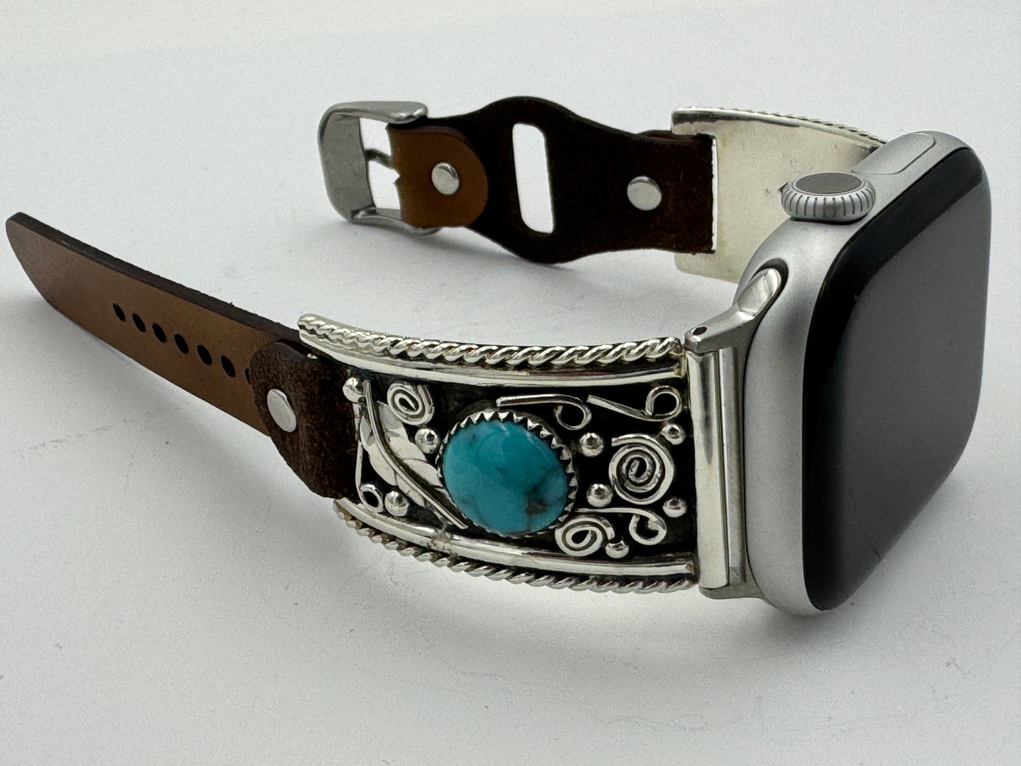 Nelson Morgan 38/40/41mm Unisex Sterling Silver Turquoise #56