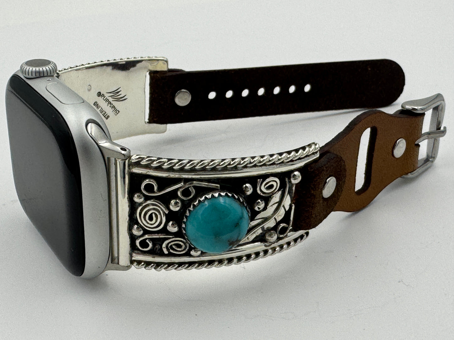 Nelson Morgan 38/40/41mm Unisex Sterling Silver Turquoise #56