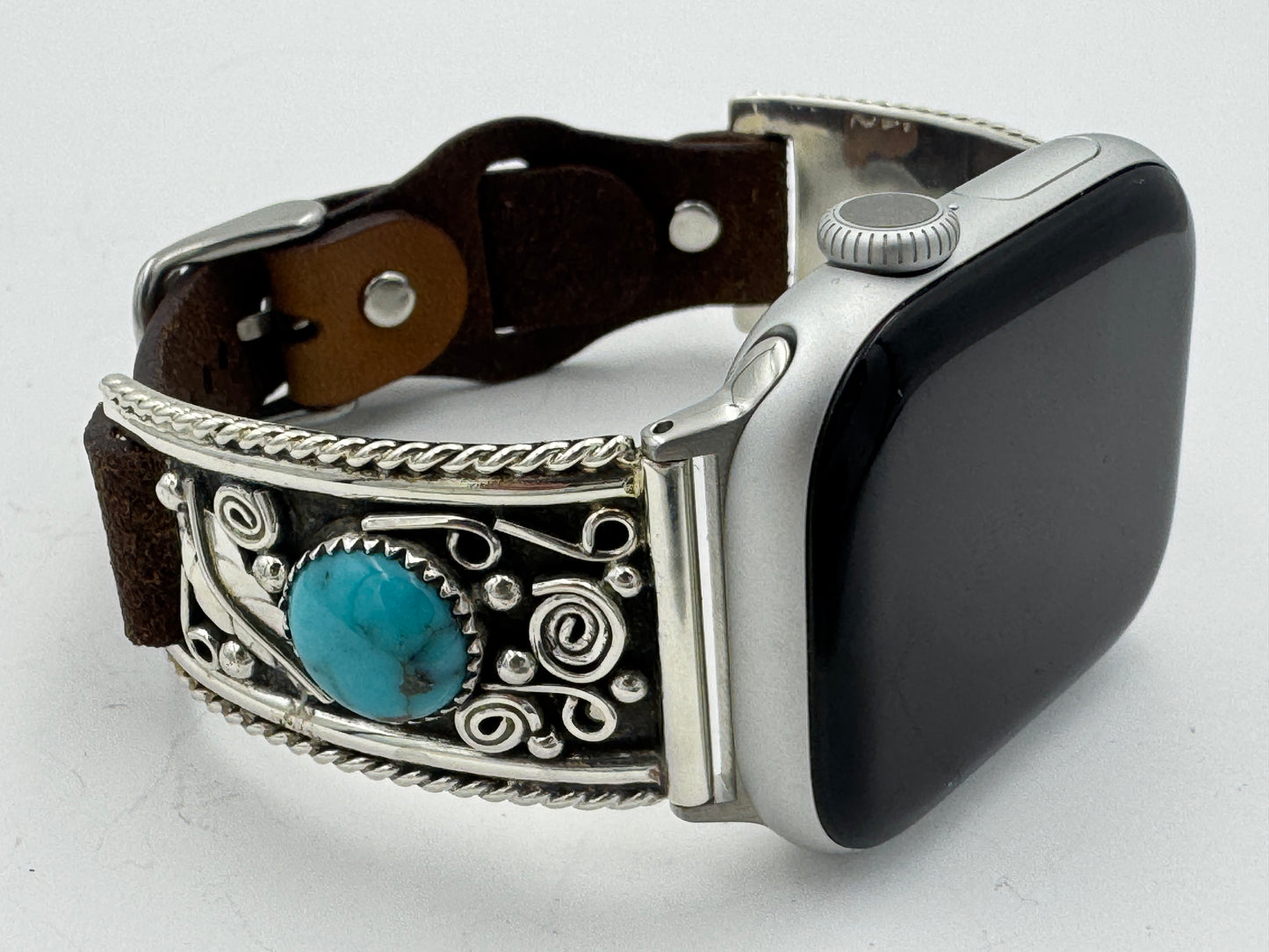 Nelson Morgan 38/40/41mm Unisex Sterling Silver Turquoise #56