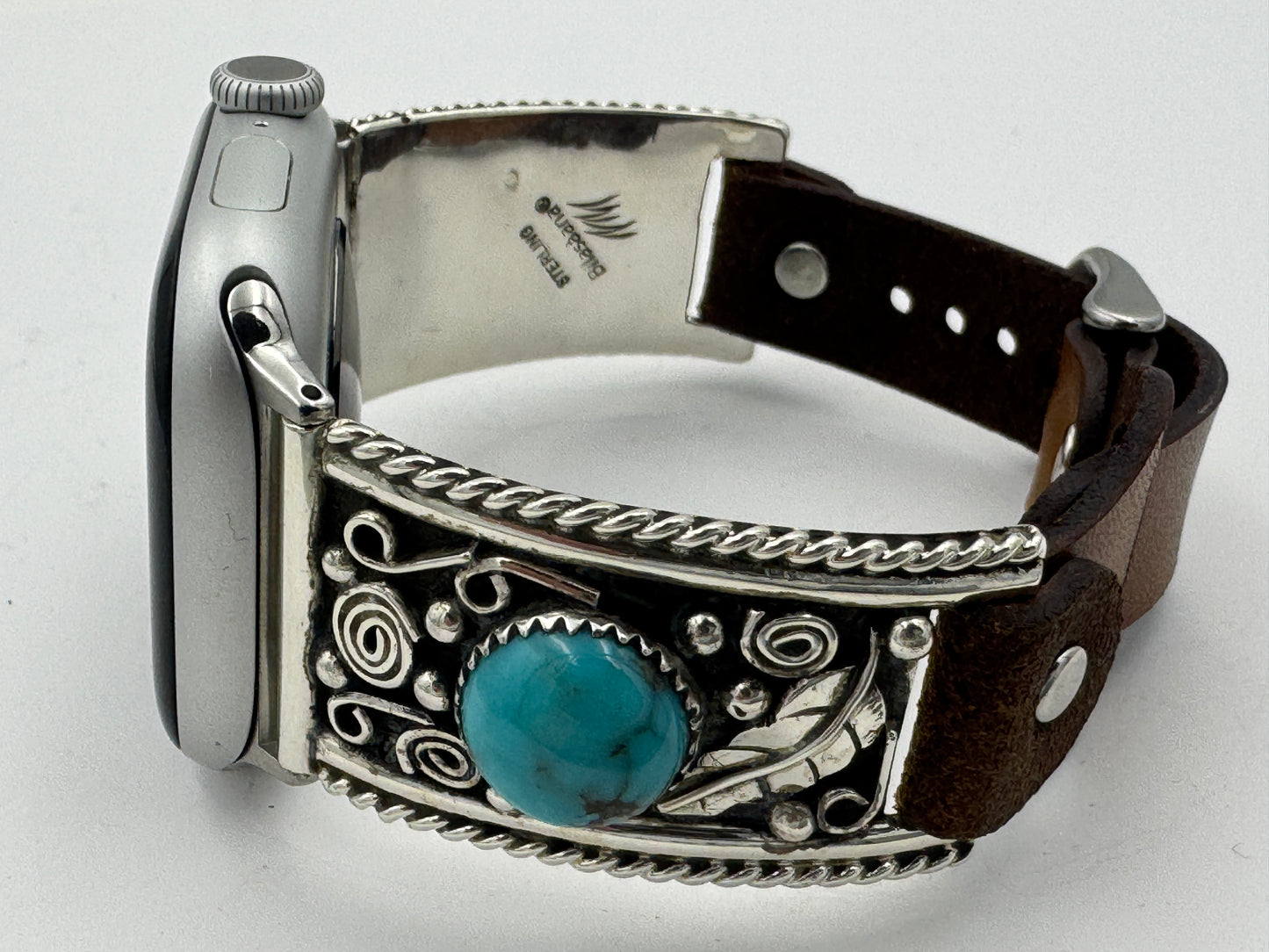 Nelson Morgan 38/40/41mm Unisex Sterling Silver Turquoise #56