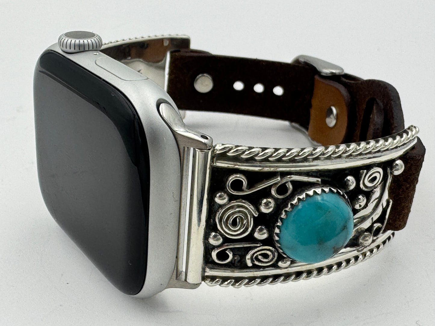 Nelson Morgan 38/40/41mm Unisex Sterling Silver Turquoise #56