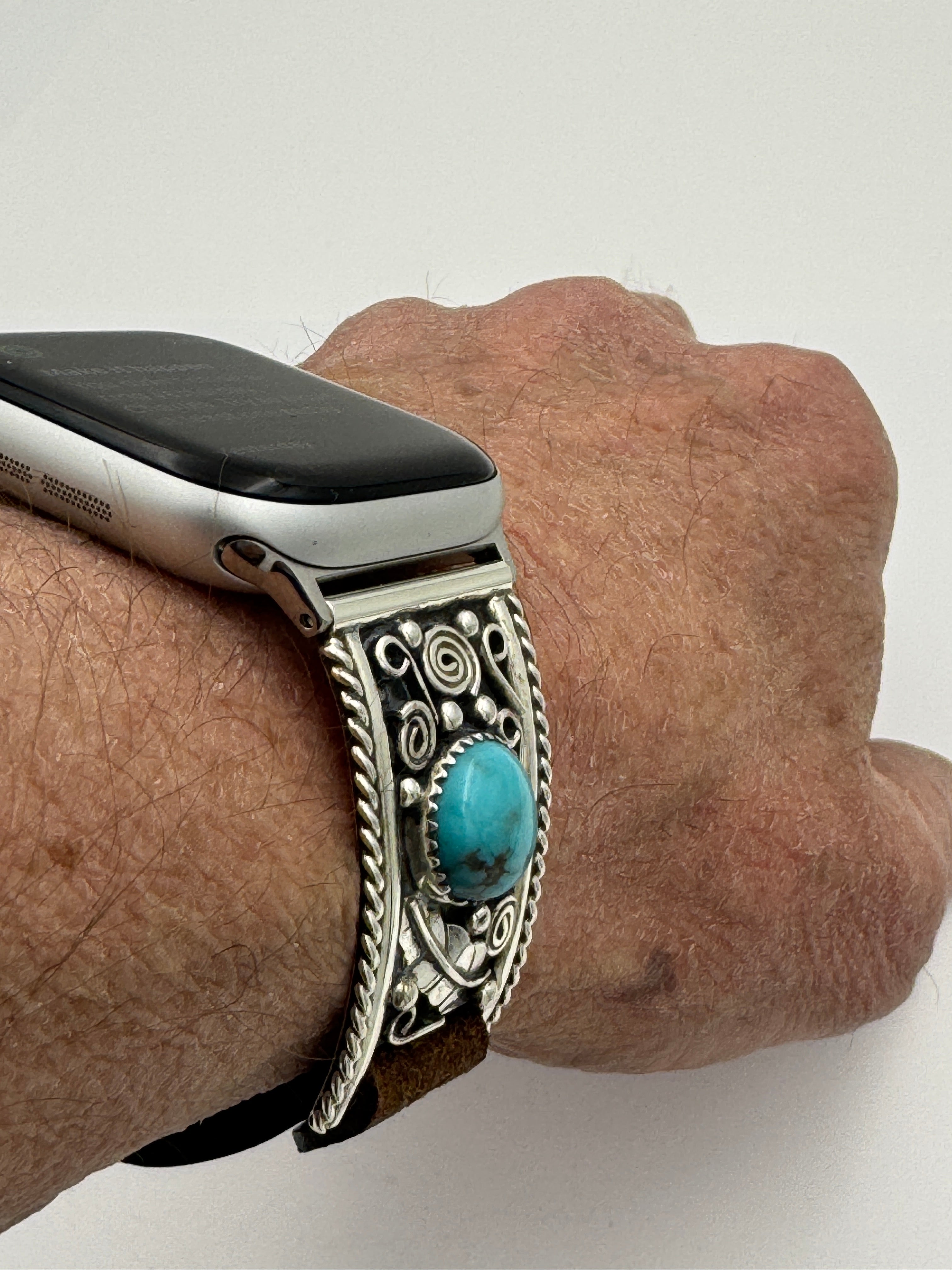 Nelson Morgan 38/40/41mm Unisex Sterling Silver Turquoise #56