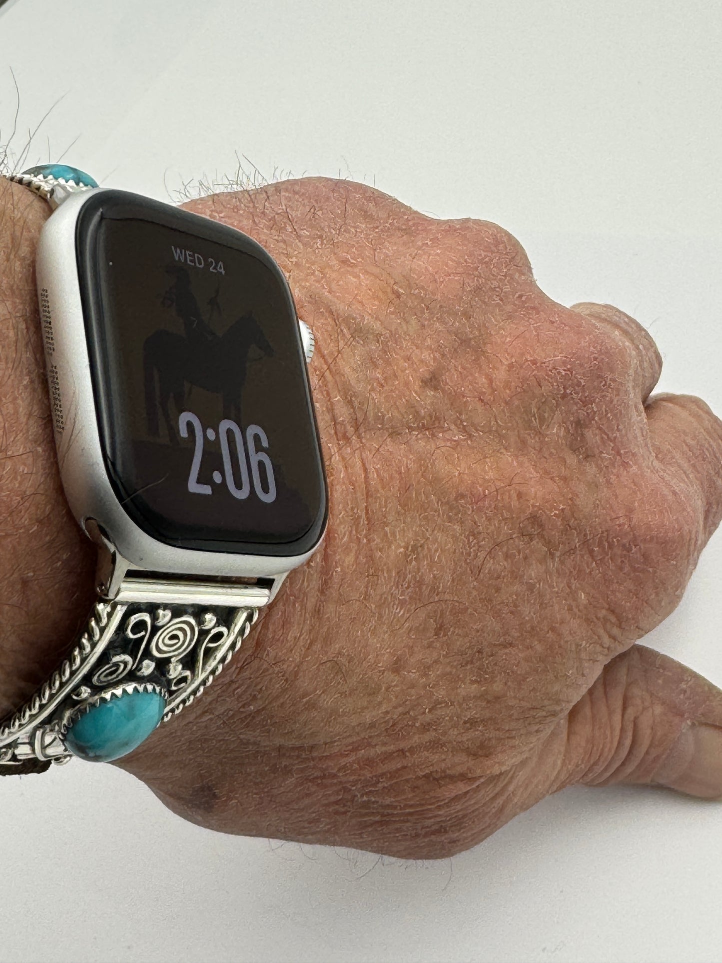 Nelson Morgan 38/40/41mm Unisex Sterling Silver Turquoise #56