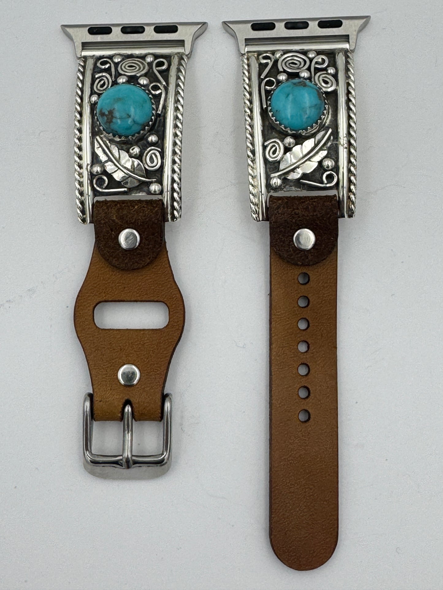 Nelson Morgan 38/40/41mm Unisex Sterling Silver Turquoise #56