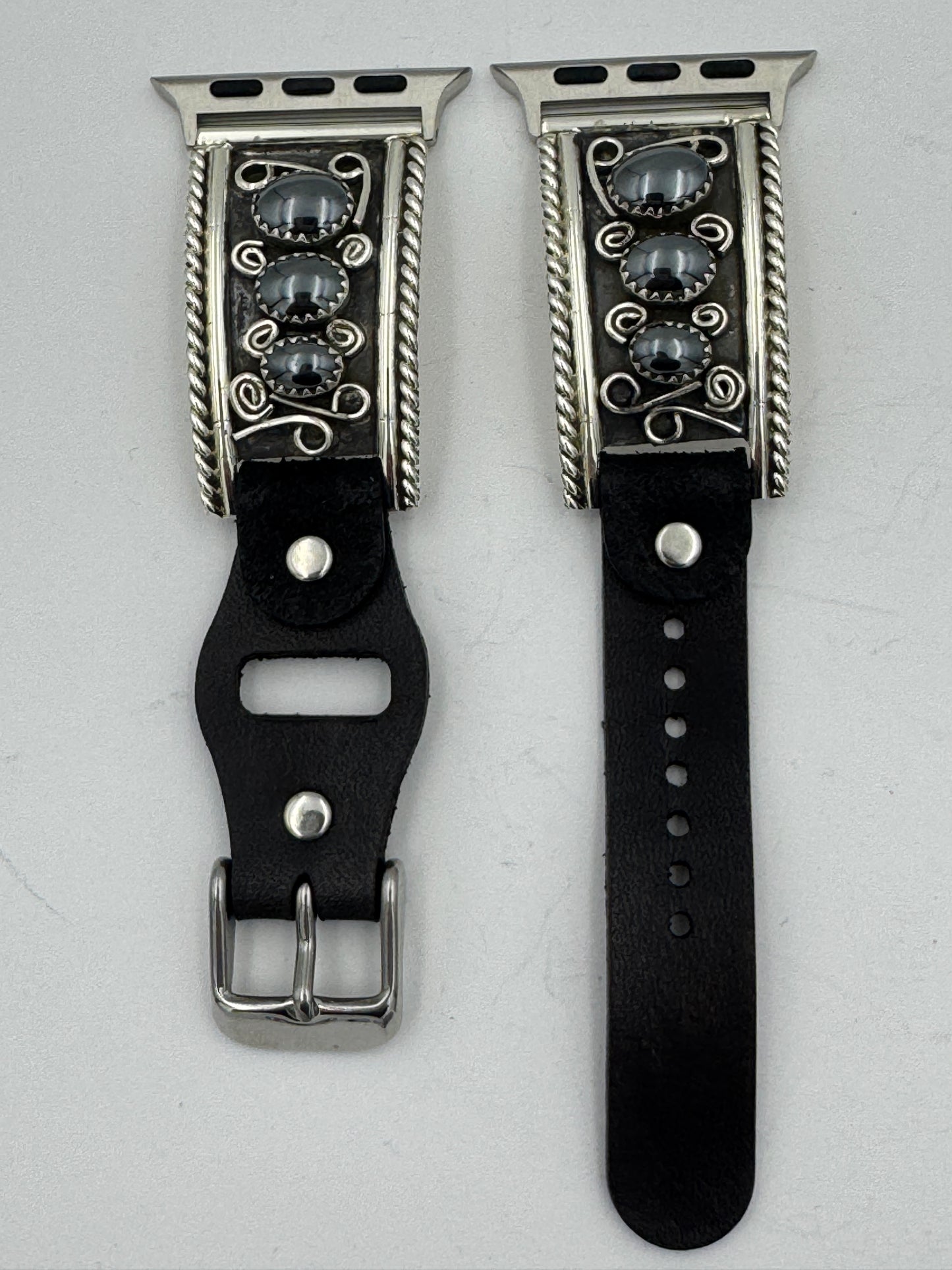 Nelson Morgan 38/40/41mm Unisex Sterling Silver Hematite #53