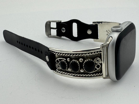 Nelson Morgan 38/40/41mm Unisex Sterling Silver Black Onyx #55