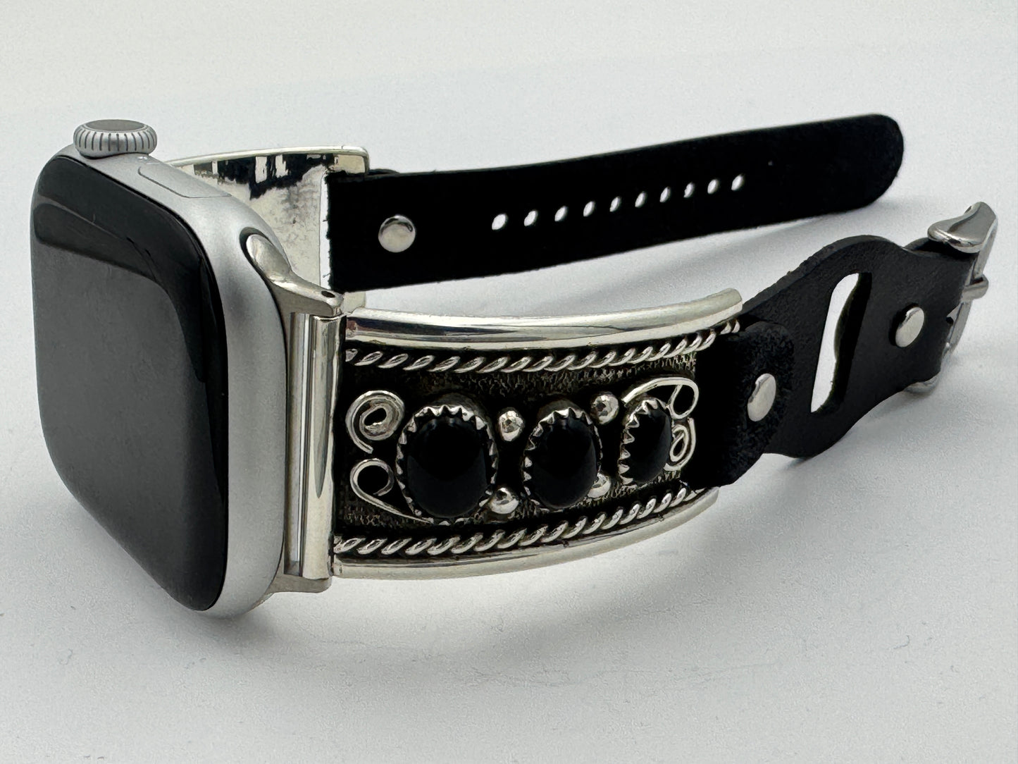 Nelson Morgan 38/40/41mm Unisex Sterling Silver Black Onyx #55