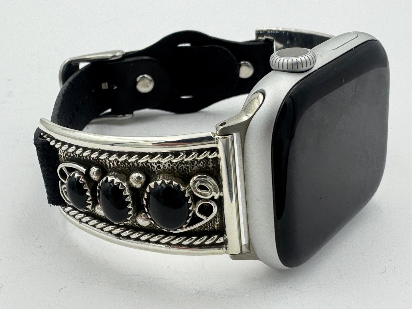 Nelson Morgan 38/40/41mm Unisex Sterling Silver Black Onyx #55