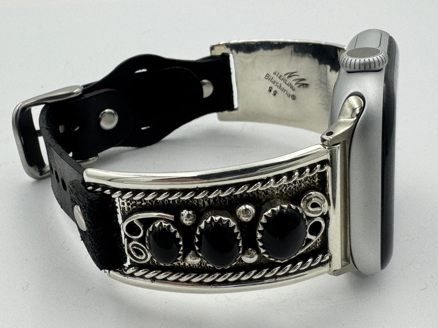 Nelson Morgan 38/40/41mm Unisex Sterling Silver Black Onyx #55