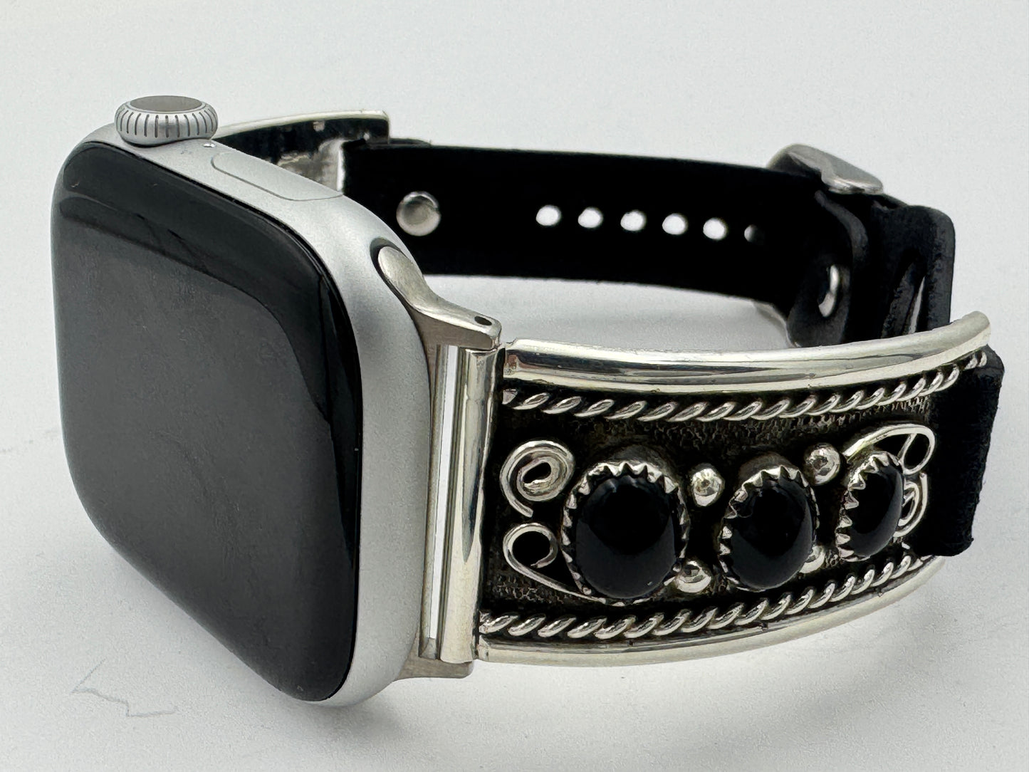 Nelson Morgan 38/40/41mm Unisex Sterling Silver Black Onyx #55