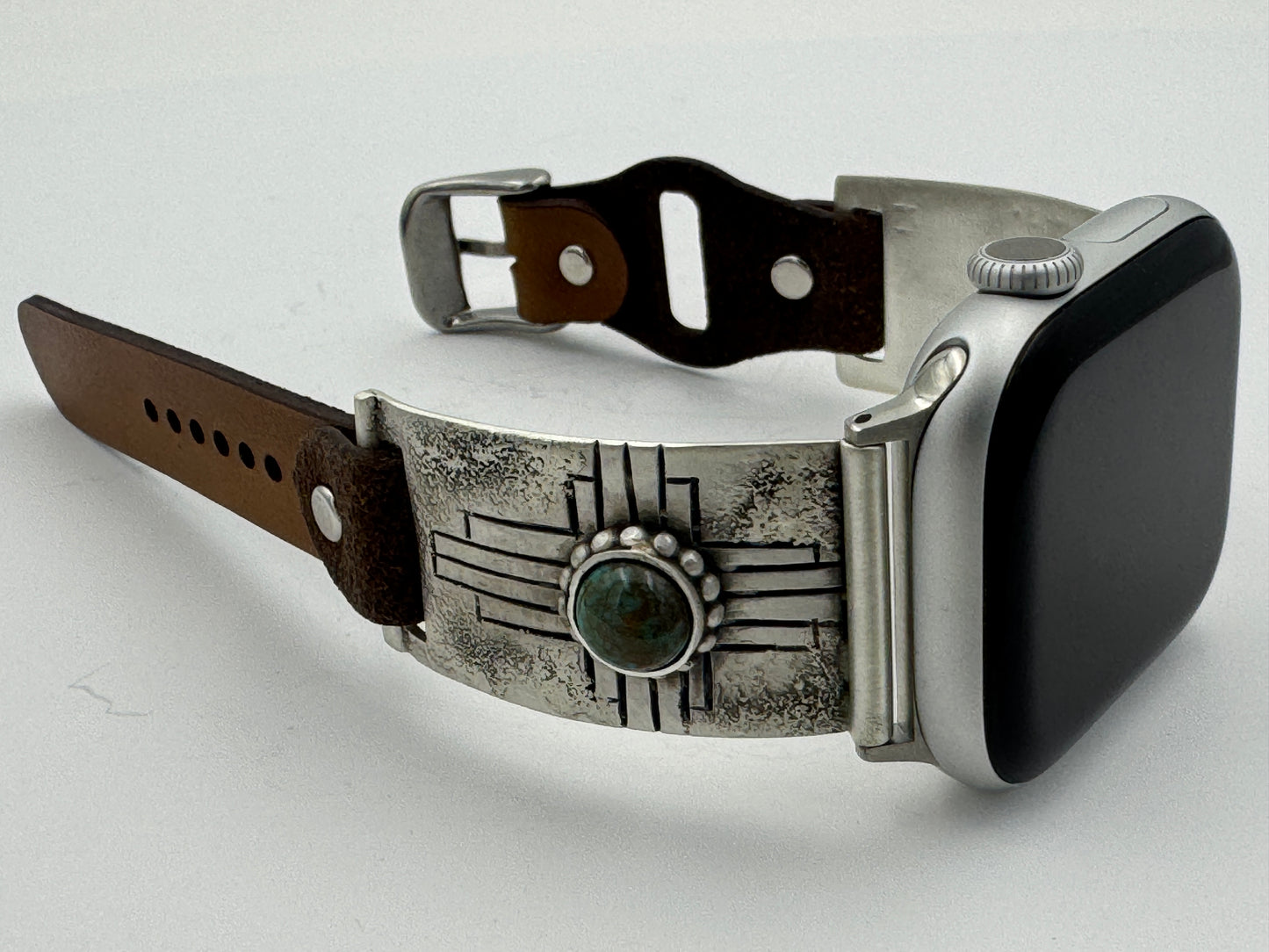 Tony Chino 38/40/41mm Unisex Sterling Silver Zia Turquoise #55