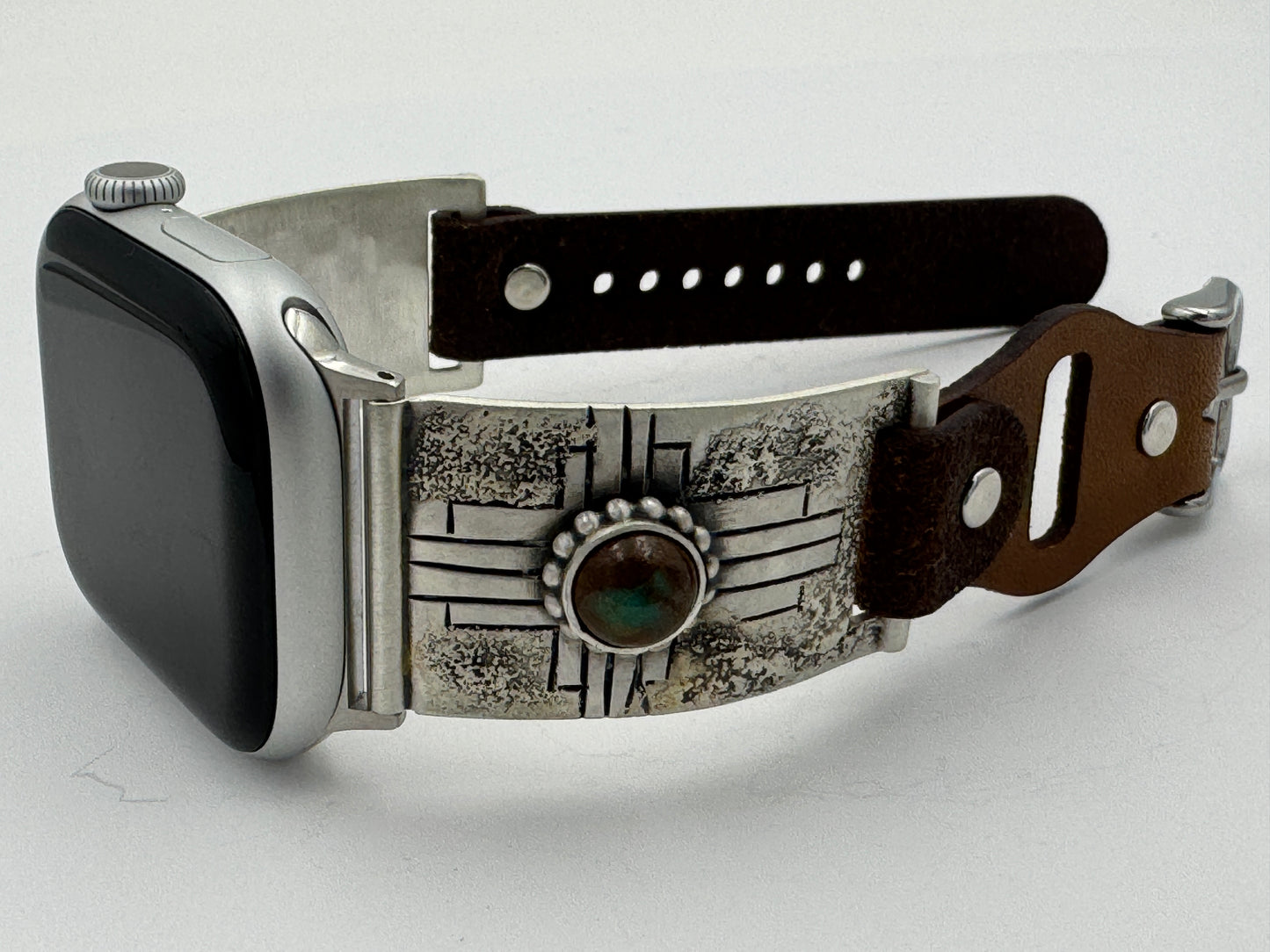 Tony Chino 38/40/41mm Unisex Sterling Silver Zia Turquoise #55