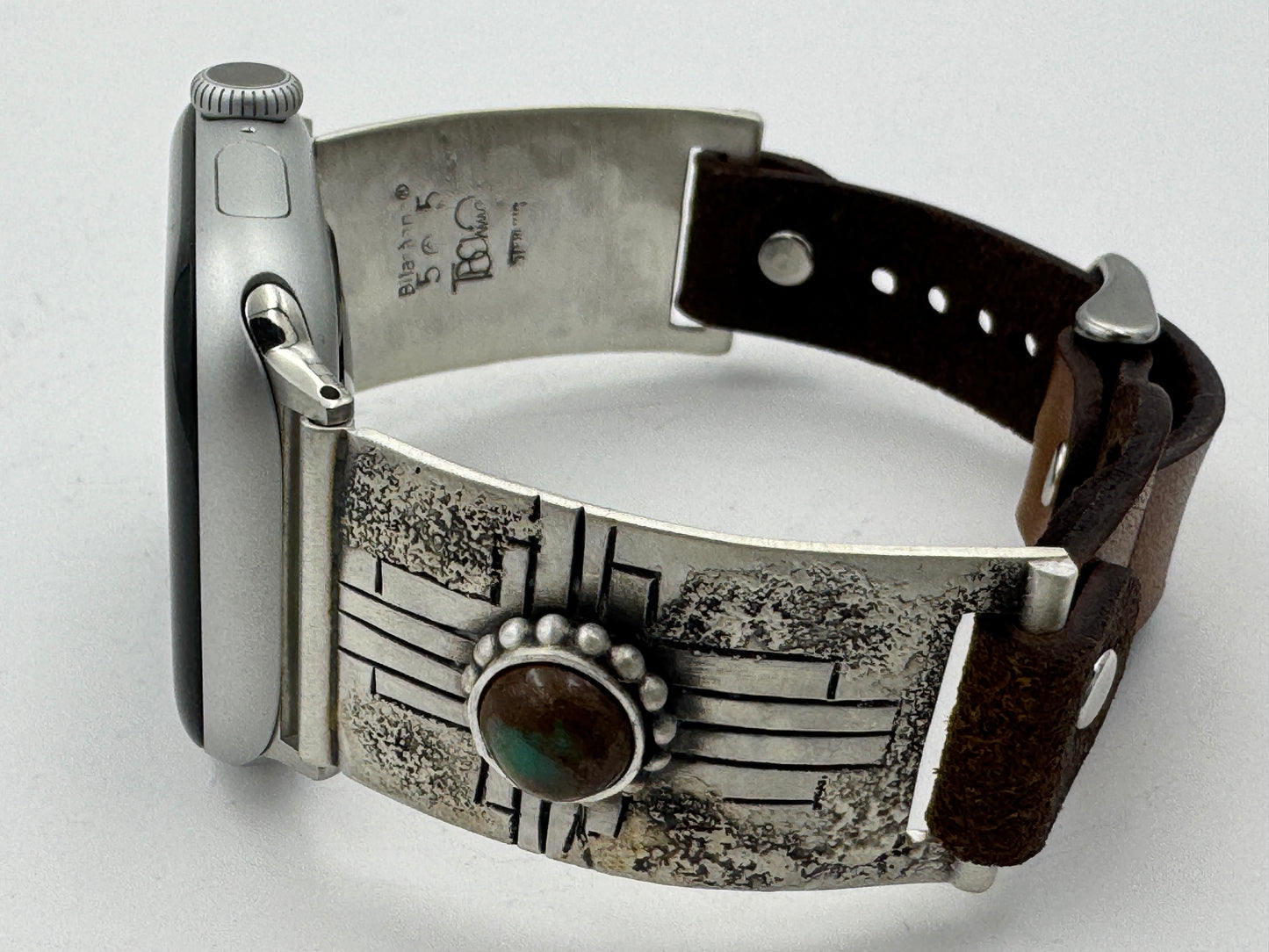 Tony Chino 38/40/41mm Unisex Sterling Silver Zia Turquoise #55