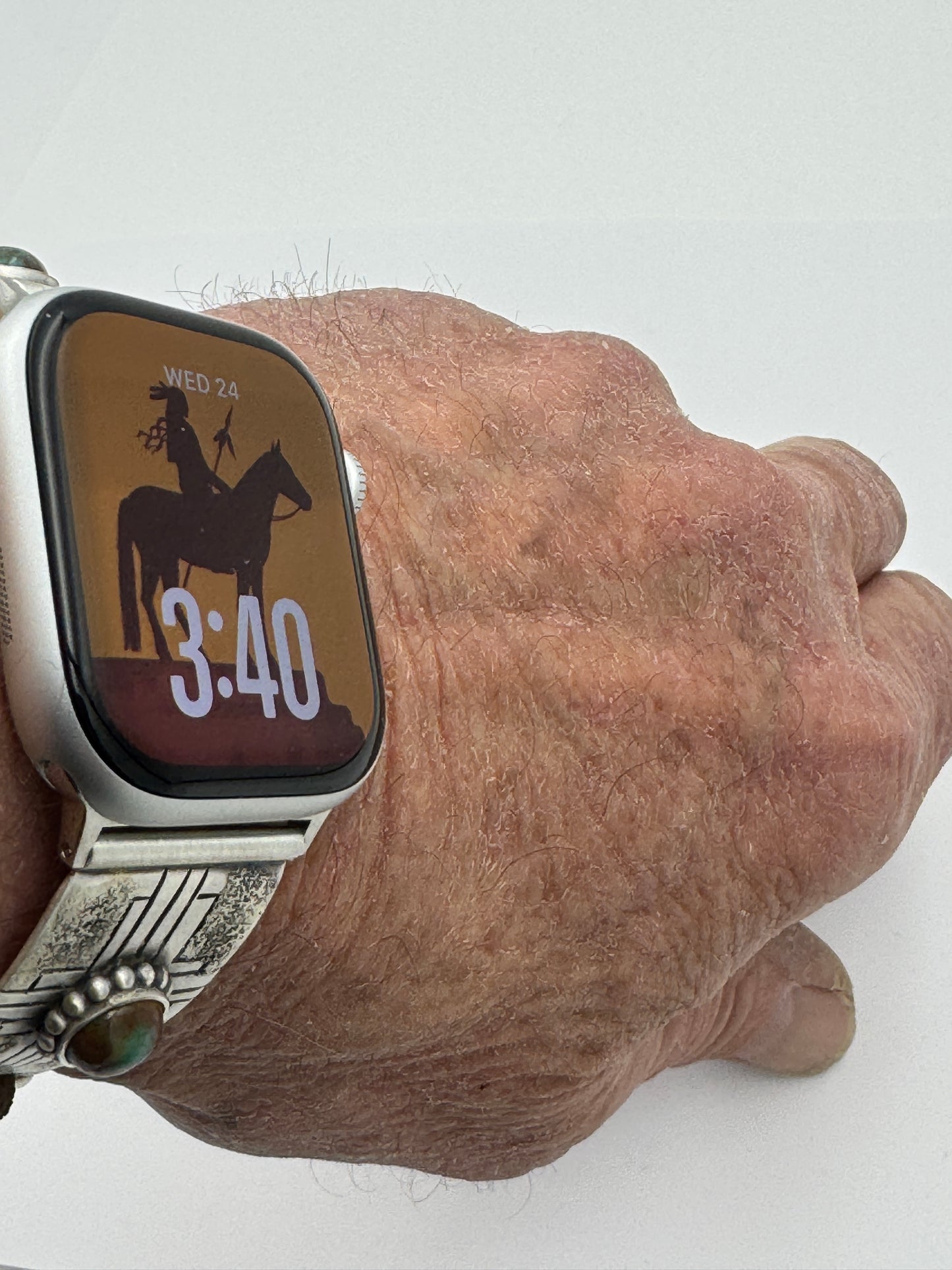 Tony Chino 38/40/41mm Unisex Sterling Silver Zia Turquoise #55