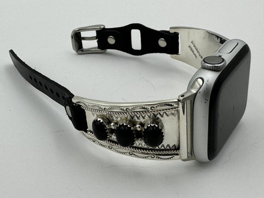 Nelson Morgan 38/40/41mm Ladies Sterling Silver Black Onyx #28