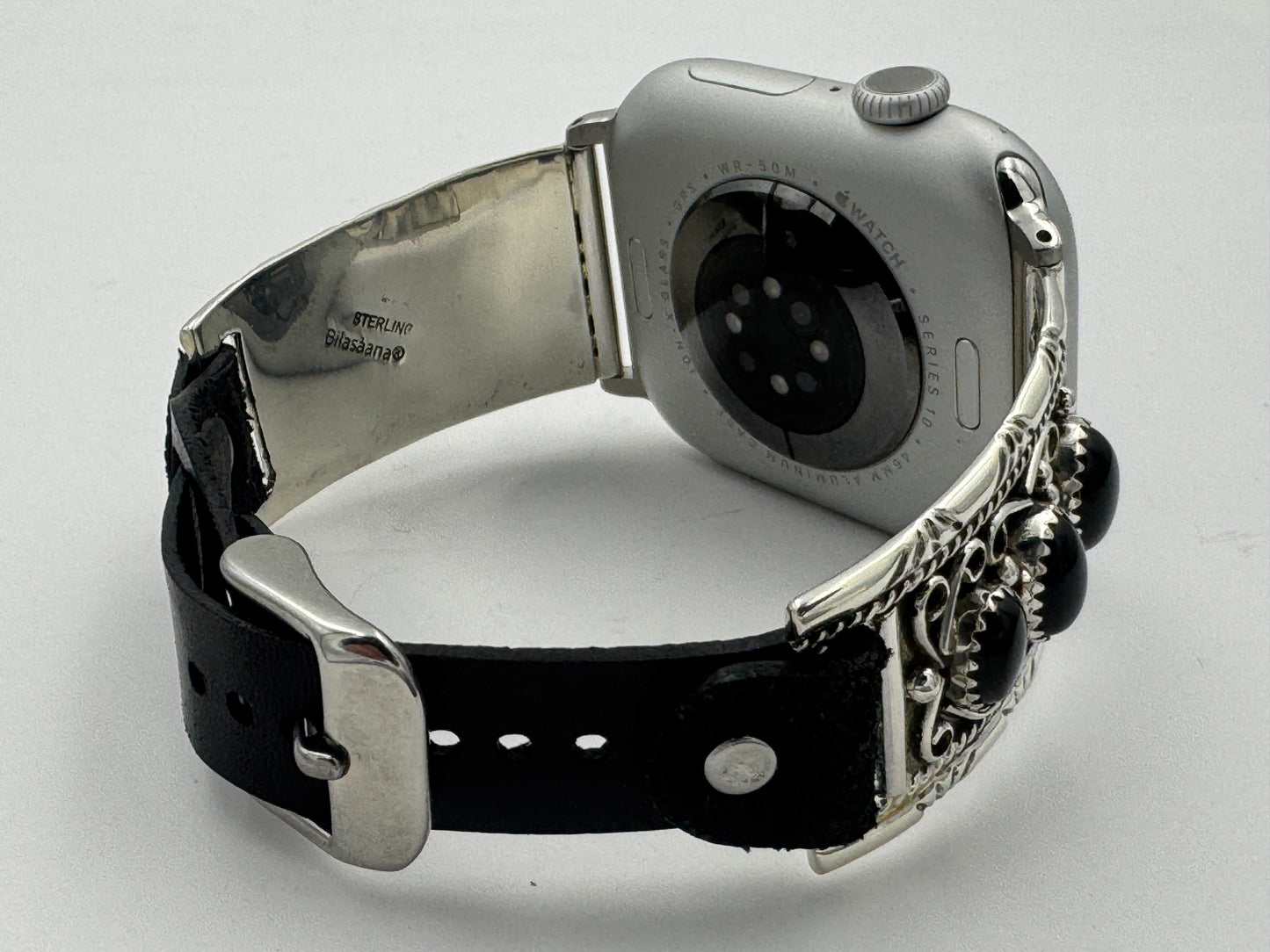 Nelson Morgan 42/44/45mm Unisex Sterling Silver Round Black Onyx #61