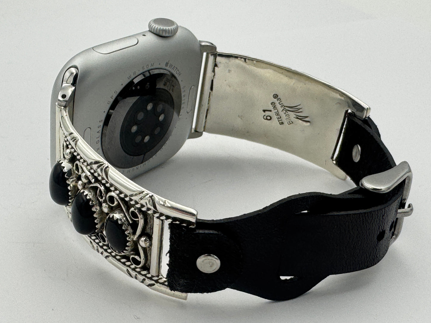 Nelson Morgan 42/44/45mm Unisex Sterling Silver Round Black Onyx #61
