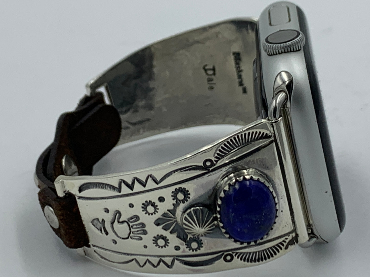 Jeanette Dale 42/44/45mm Ladies Blue Lapis and Stamped Sterling Silver #78