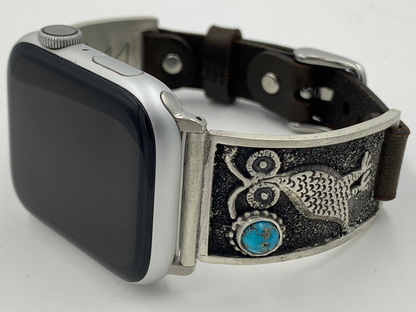 Tony Chino 42/44/45mm Unisex Owl with Turquoise and Silver #28