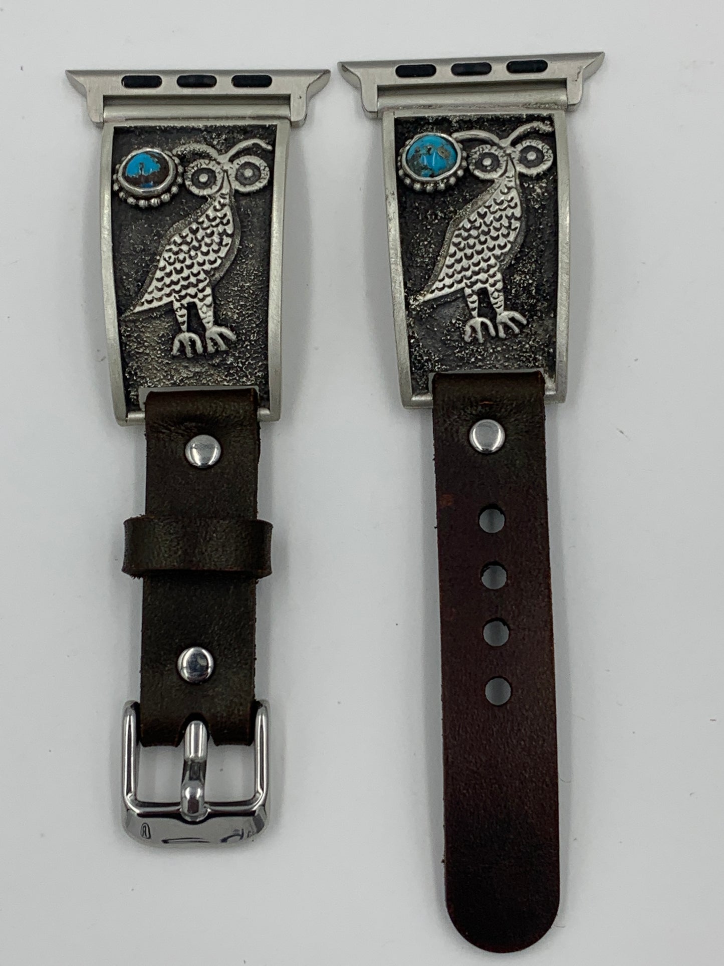 Tony Chino 42/44/45mm Unisex Owl with Turquoise and Silver #28