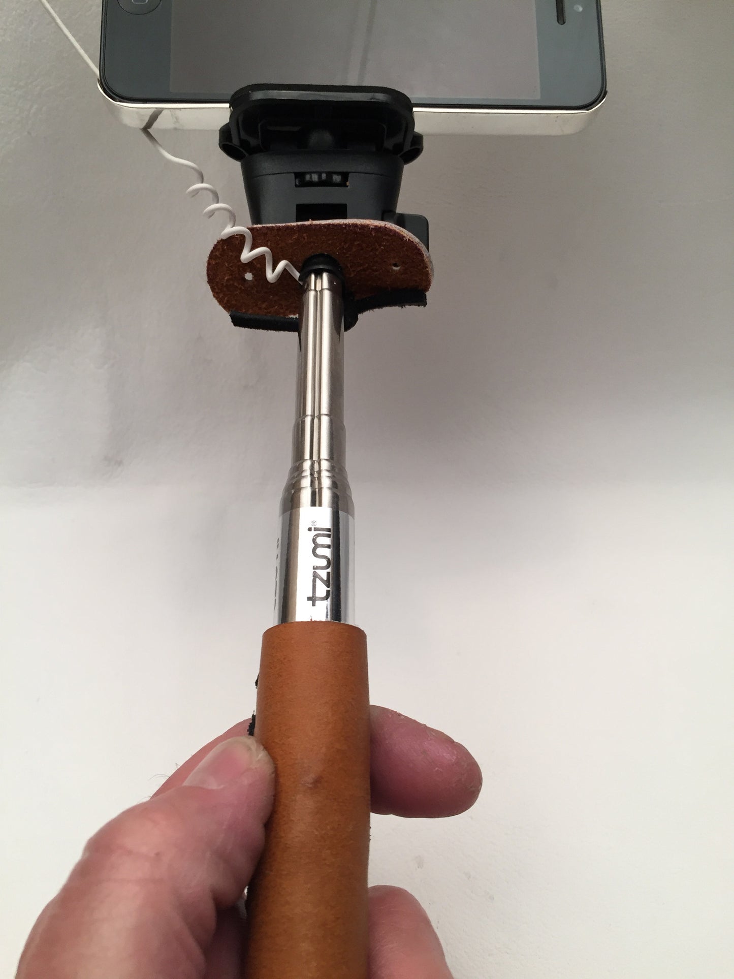 Ricky Gilmore Handcrafted Brown Leather Selfie Stick