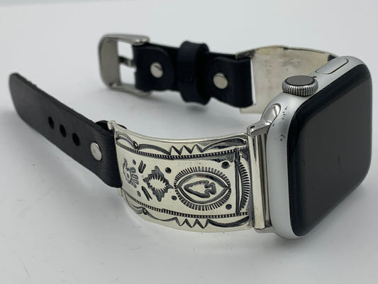 Jeanette Dale 38/40/41mm Unisex Silver Stamped with Hand and Arrowhead #98