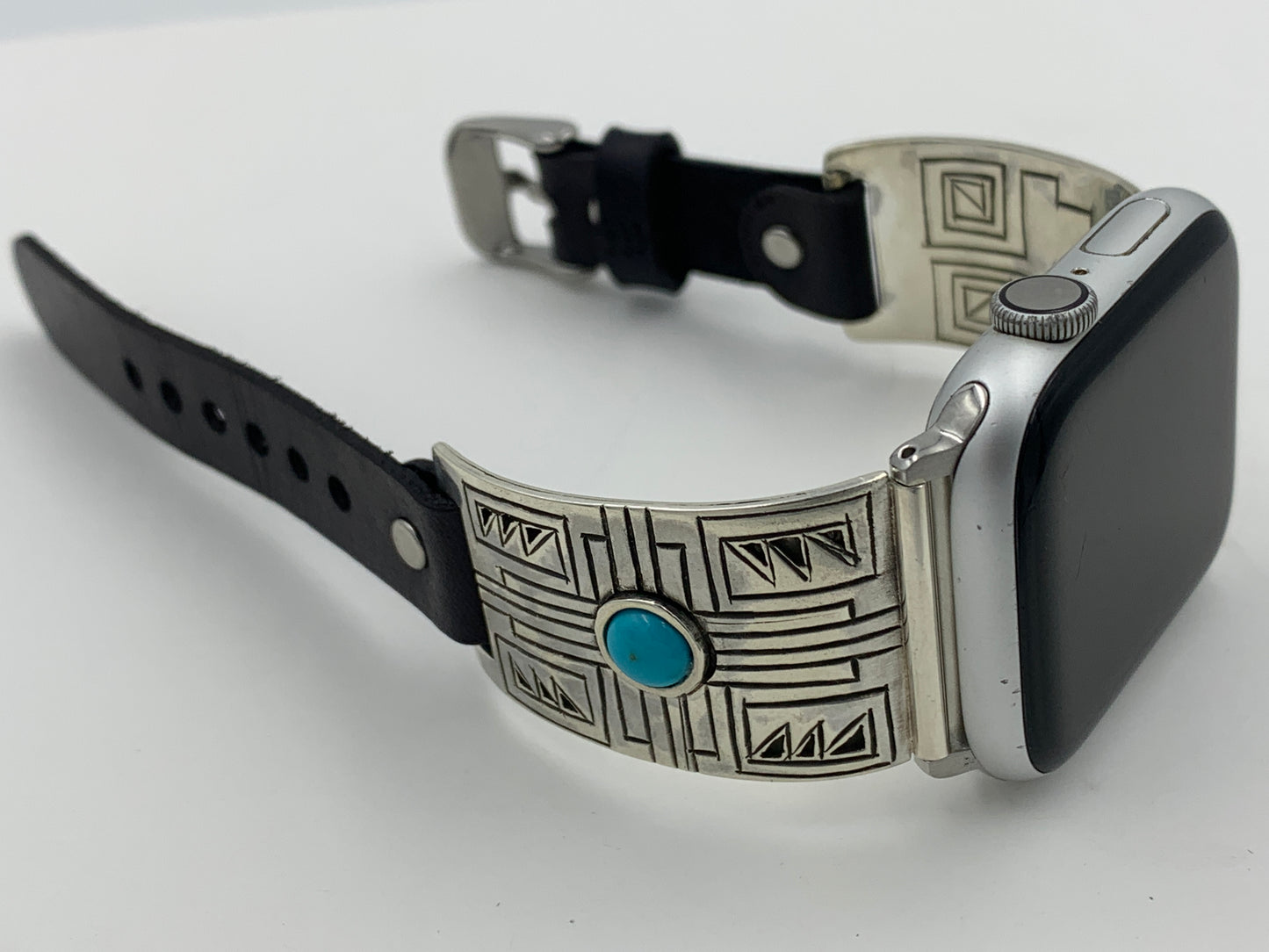 Tony Chino 42/44/45mm Unisex Turquoise and Silver with Zia Symbol #30
