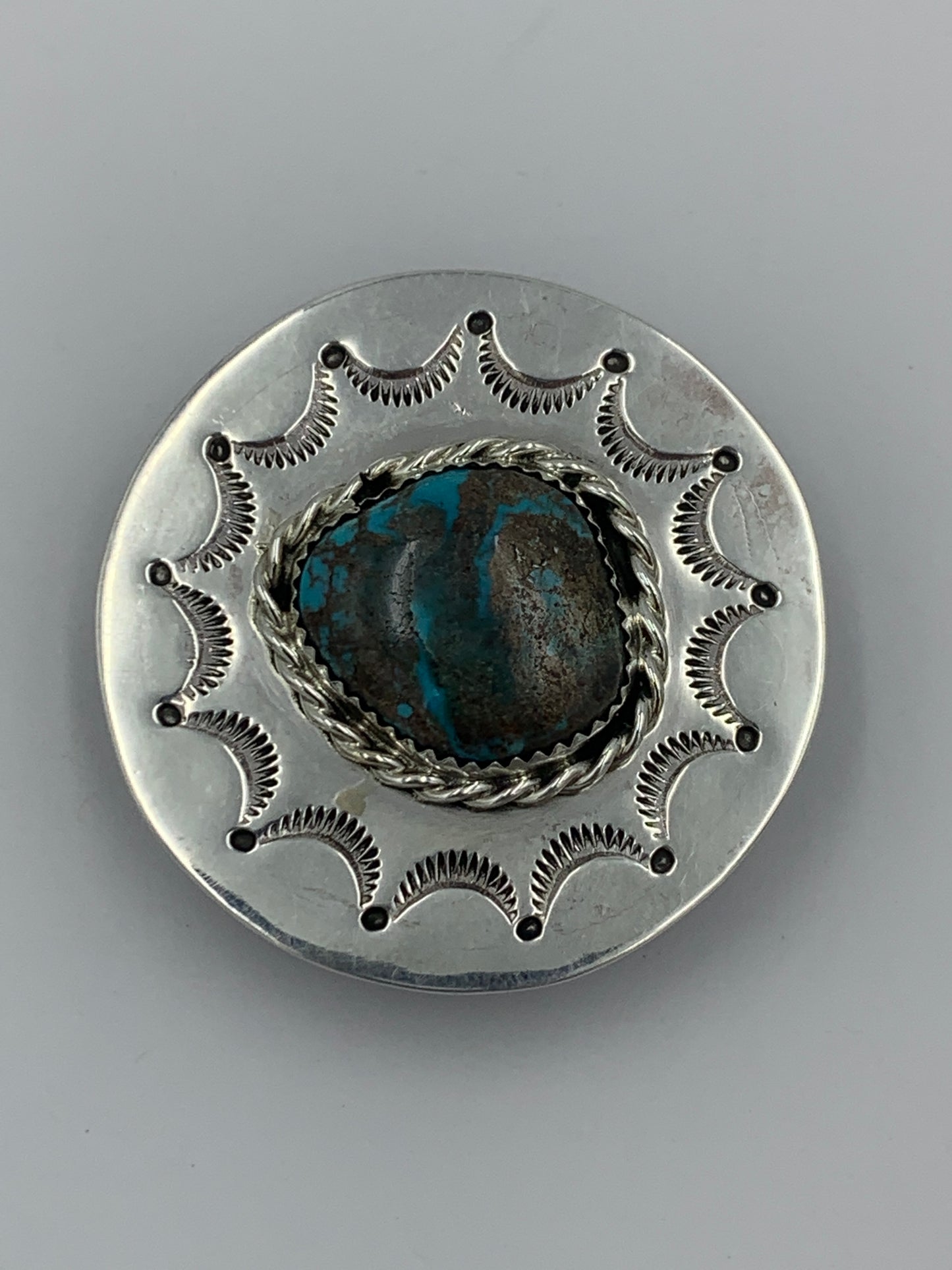 Turquoise and Silver Ronnie Spencer Disc Popping Phone Socket #7