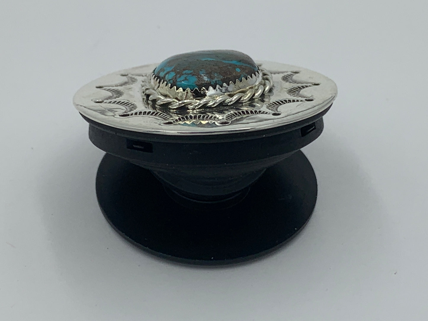 Turquoise and Silver Ronnie Spencer Disc Popping Phone Socket #7