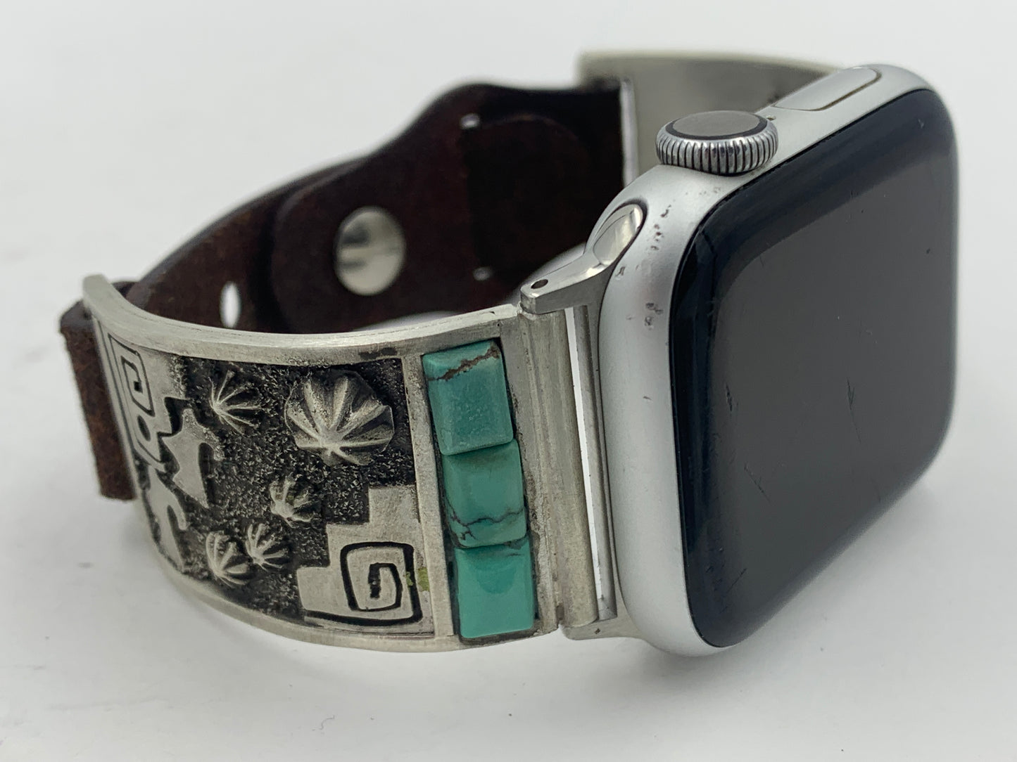 Tony Chino 38/40/41mm Unisex Sterling Silver and Turquoise with Longhorns #35